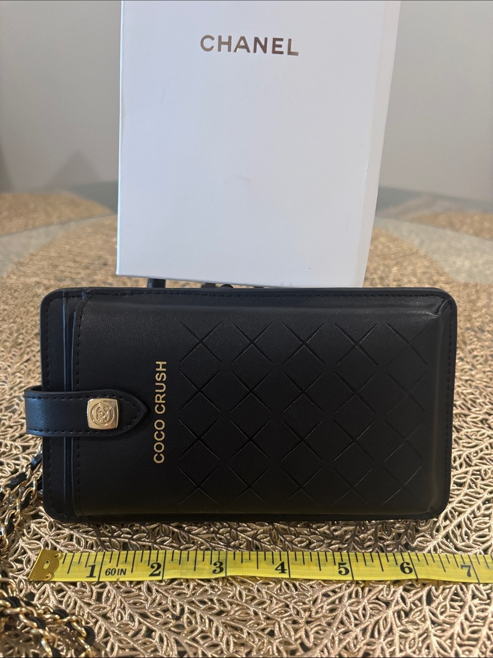 CHANEL Black Coco Crush Gold Chain Phone Case Crossbody - Picture 7 of 7